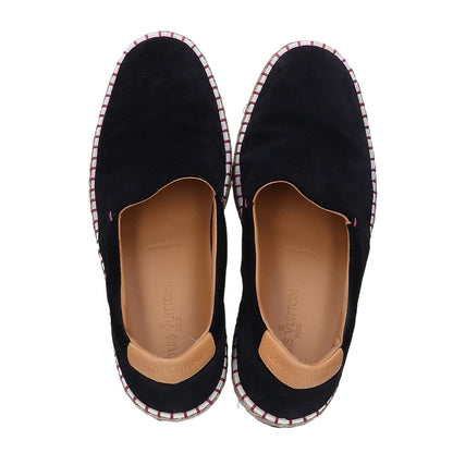 LOUIS VUITTON Navy Suede Espadrille Slip-Ons Size 7 1/2
