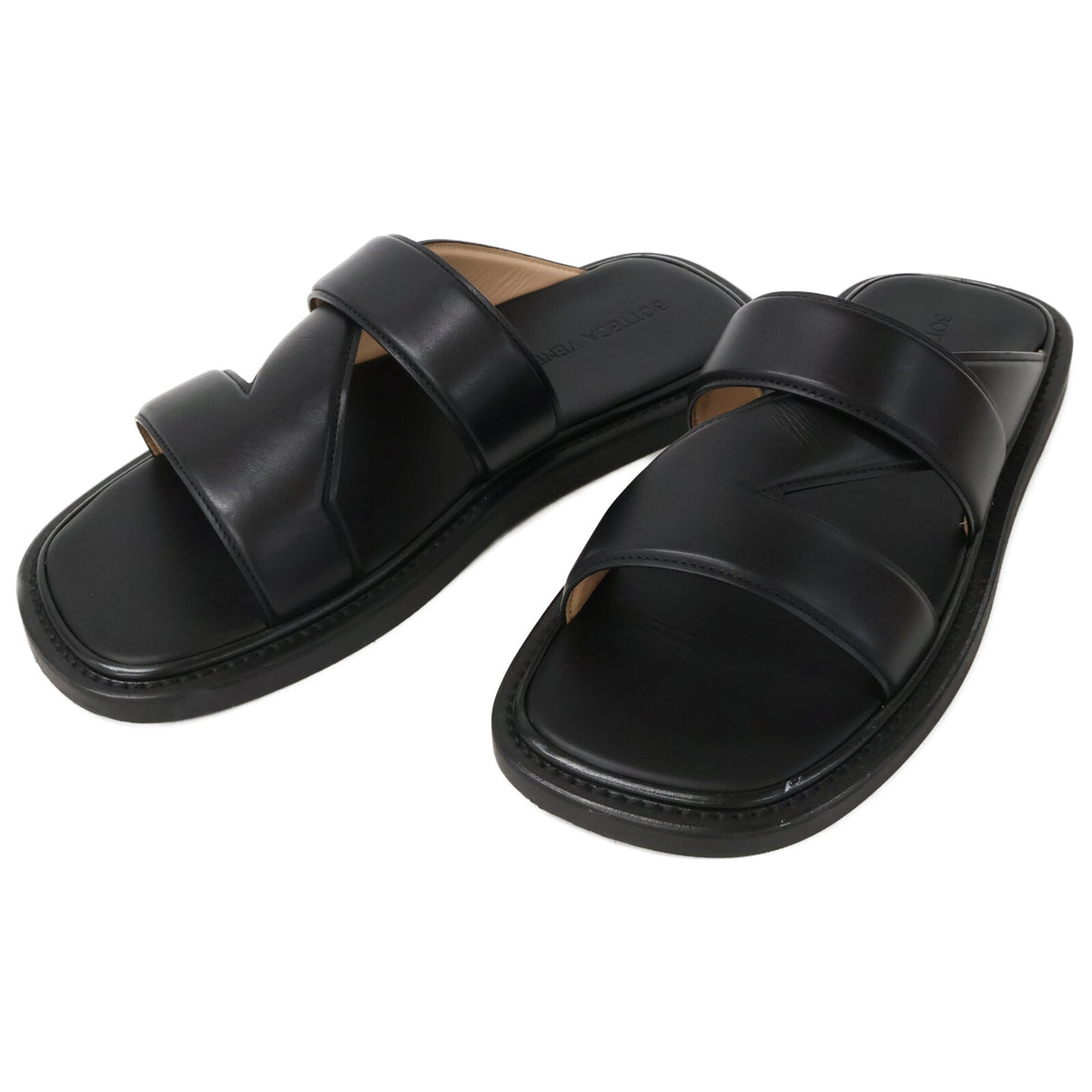 BOTTEGA VENETA Cross Band Leather Sandals Size EU 42