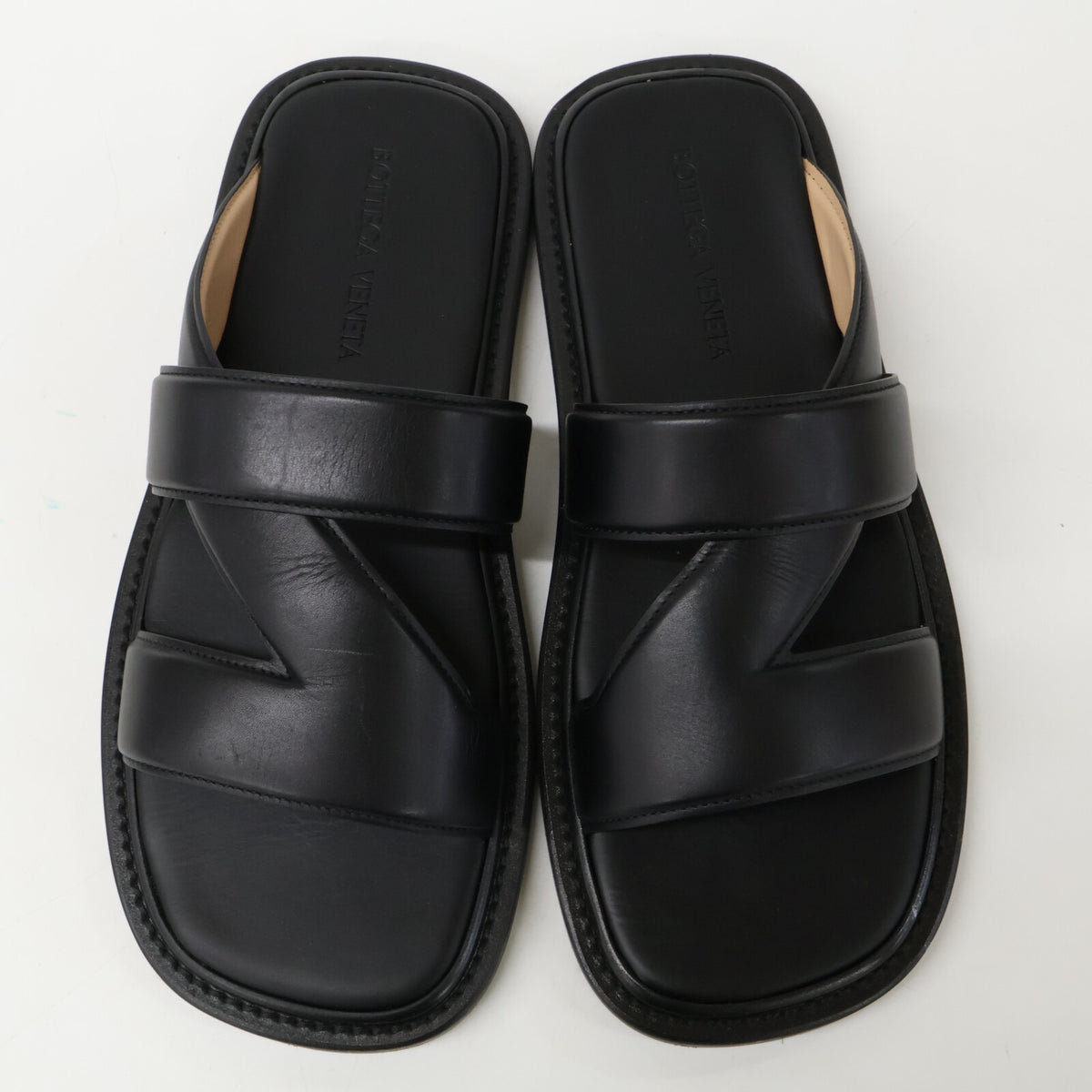 BOTTEGA VENETA Cross Band Leather Sandals Size EU 42