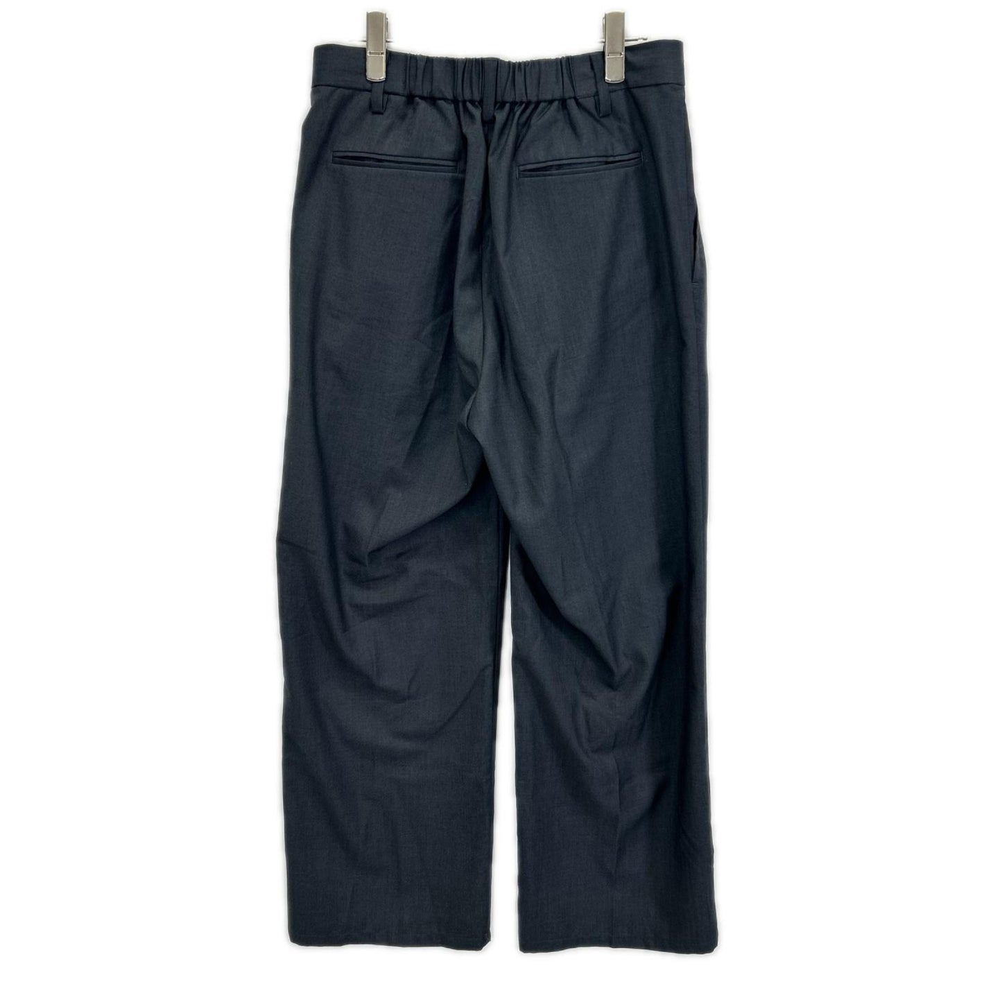 RETOUCH Two-Tuck Polyester Casual Pants Gray Size M
