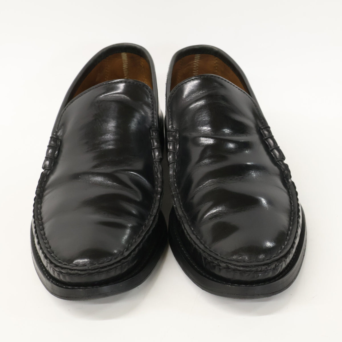 FLORSHEIM Cobra Vamp Leather Vibram Slip-Ons Black Size 7 1/2 D