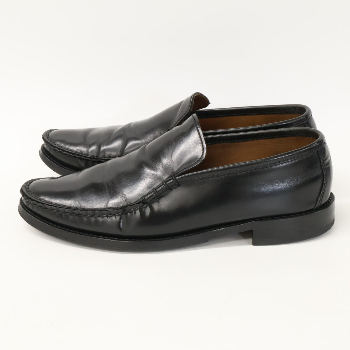 FLORSHEIM Cobra Vamp Leather Vibram Slip-Ons Black Size 7 1/2 D