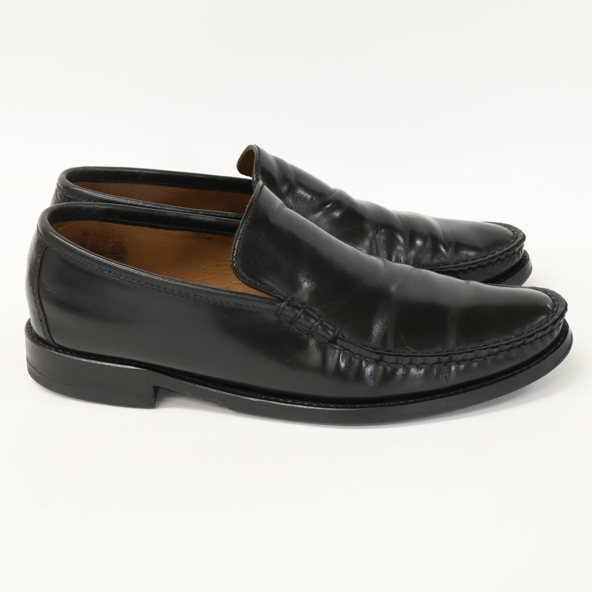 FLORSHEIM Cobra Vamp Leather Vibram Slip-Ons Black Size 7 1/2 D