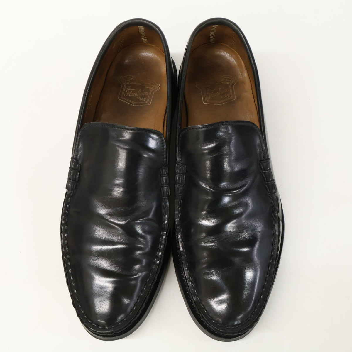 FLORSHEIM Cobra Vamp Leather Vibram Slip-Ons Black Size 7 1/2 D