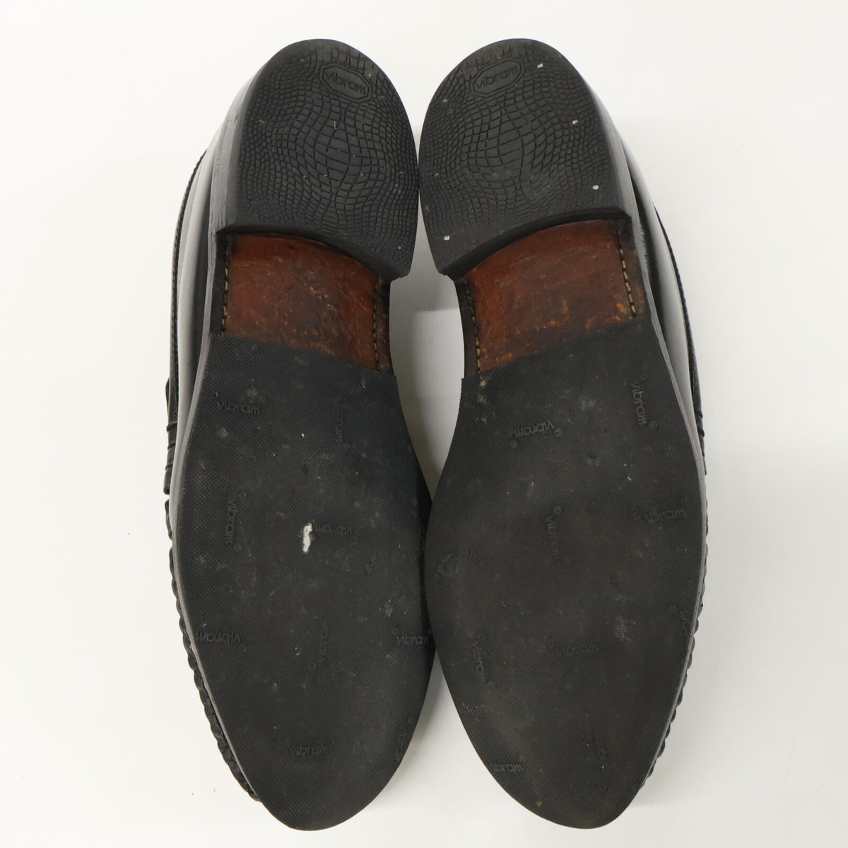 FLORSHEIM Cobra Vamp Leather Vibram Slip-Ons Black Size 7 1/2 D