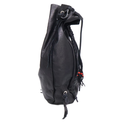South2 West8 Kinchaku Leather Mini Shoulder Bag Black