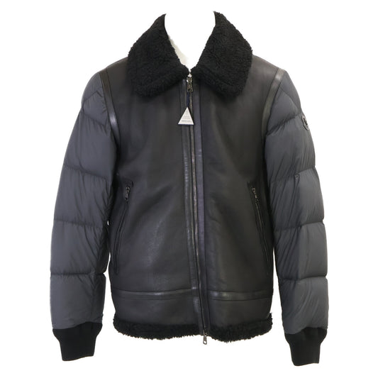 MONCLER ALAYTA Lambskin Nylon Down Jacket Black Size 3