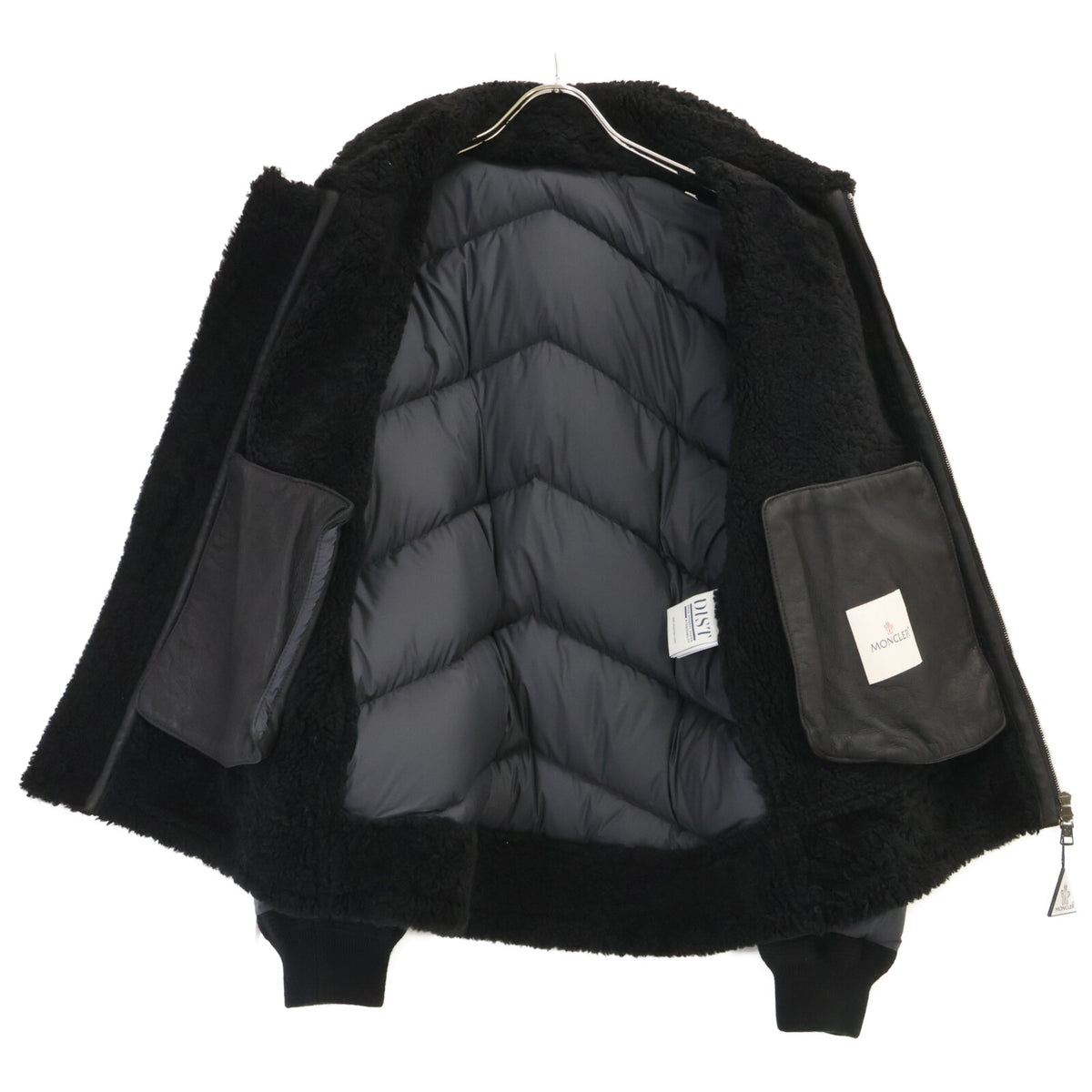 MONCLER ALAYTA Lambskin Nylon Down Jacket Black Size 3
