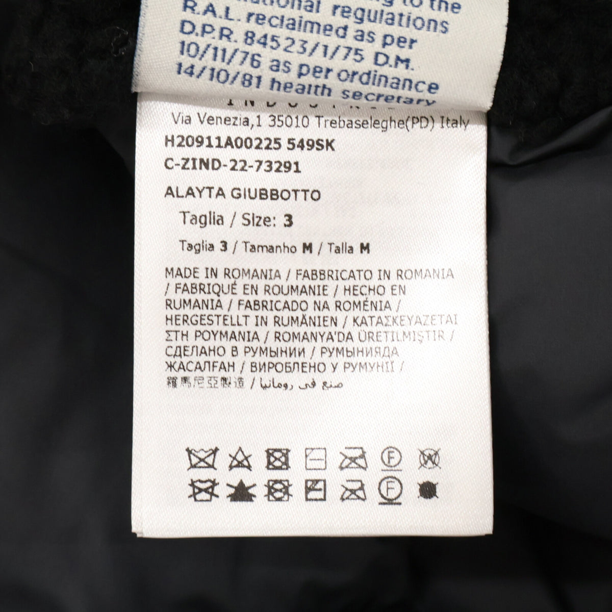 MONCLER ALAYTA Lambskin Nylon Down Jacket Black Size 3