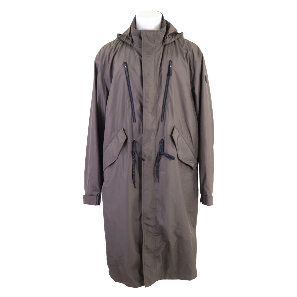 MONCLER ALISO Micro-Mesh Lined Nylon Coat Khaki Size 4