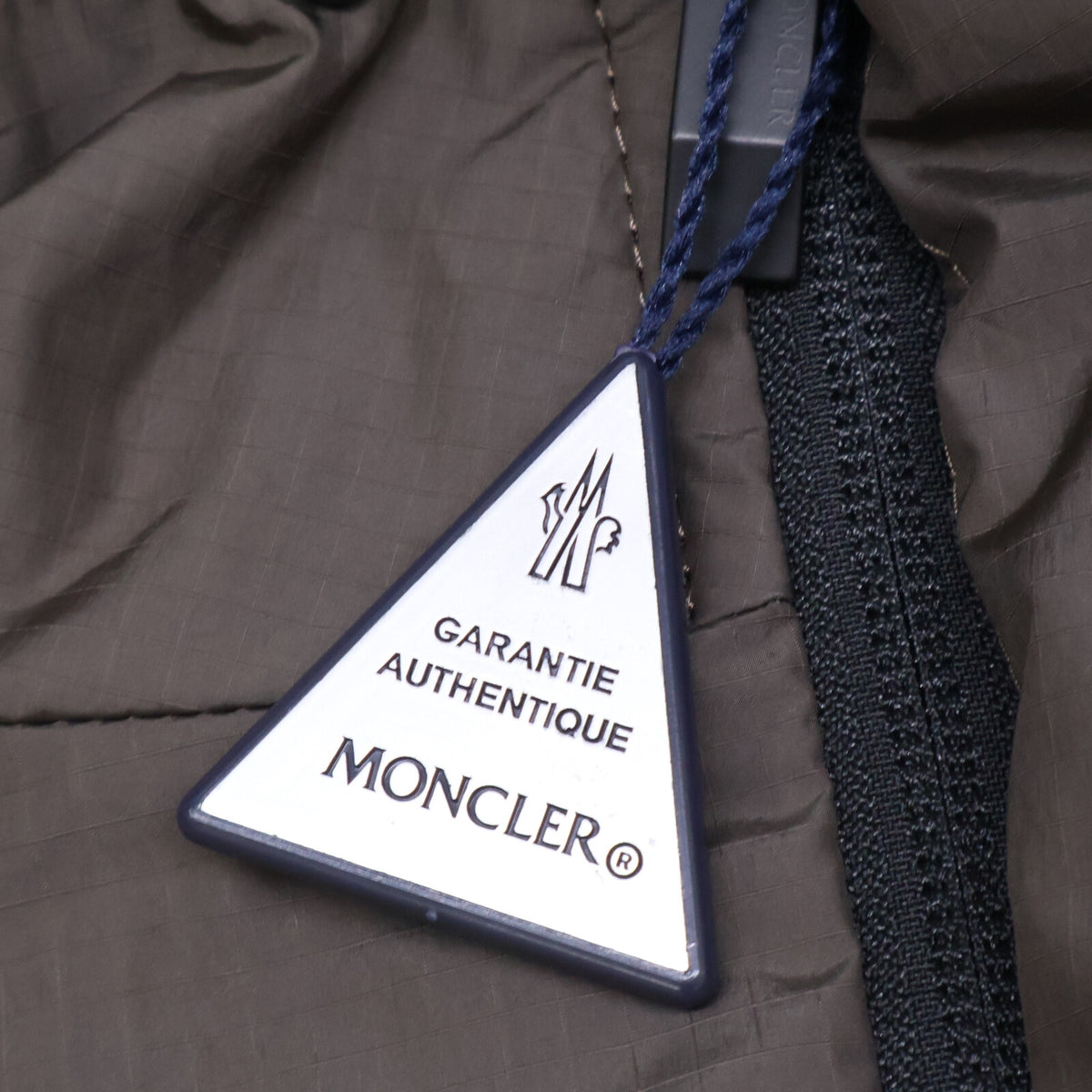 MONCLER ALISO Micro-Mesh Lined Nylon Coat Khaki Size 4