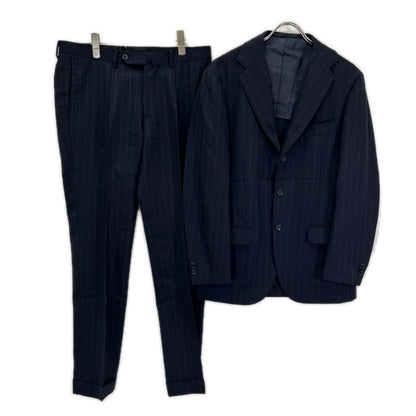 RING JACKET Navy Striped Wool 3-Button Suit Jacket Size 48