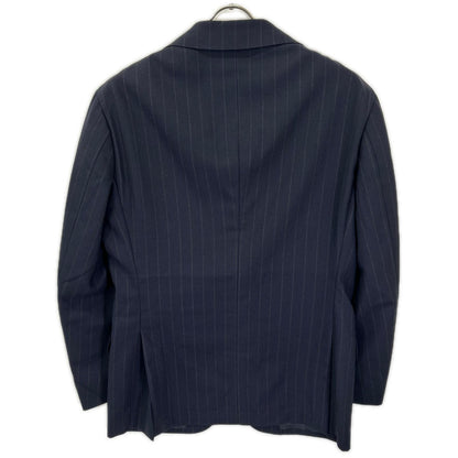 RING JACKET Navy Striped Wool 3-Button Suit Jacket Size 48