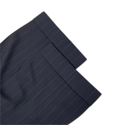 RING JACKET Black Wool Stripe 3B Roll Lapel Jacket Size 48