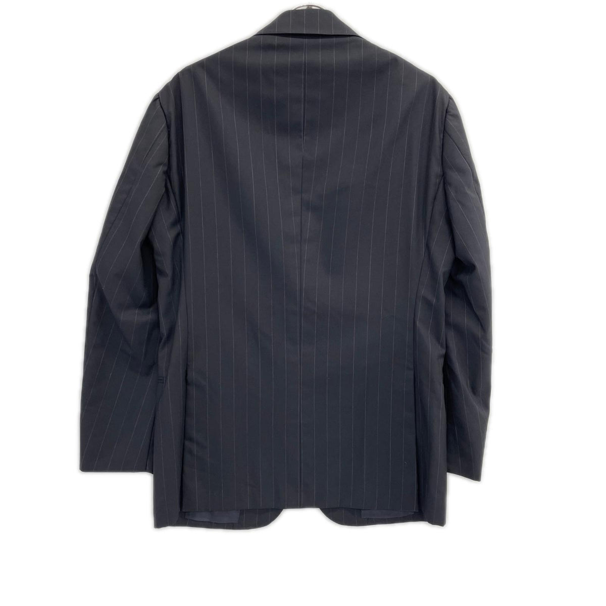 RING JACKET Black Wool Stripe 3B Roll Lapel Jacket Size 48