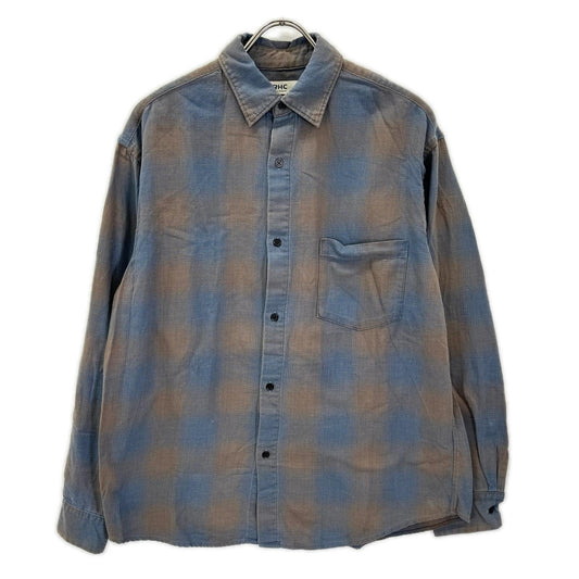 RHC Cotton Ombre Check Shirt Blue/Brown Size S