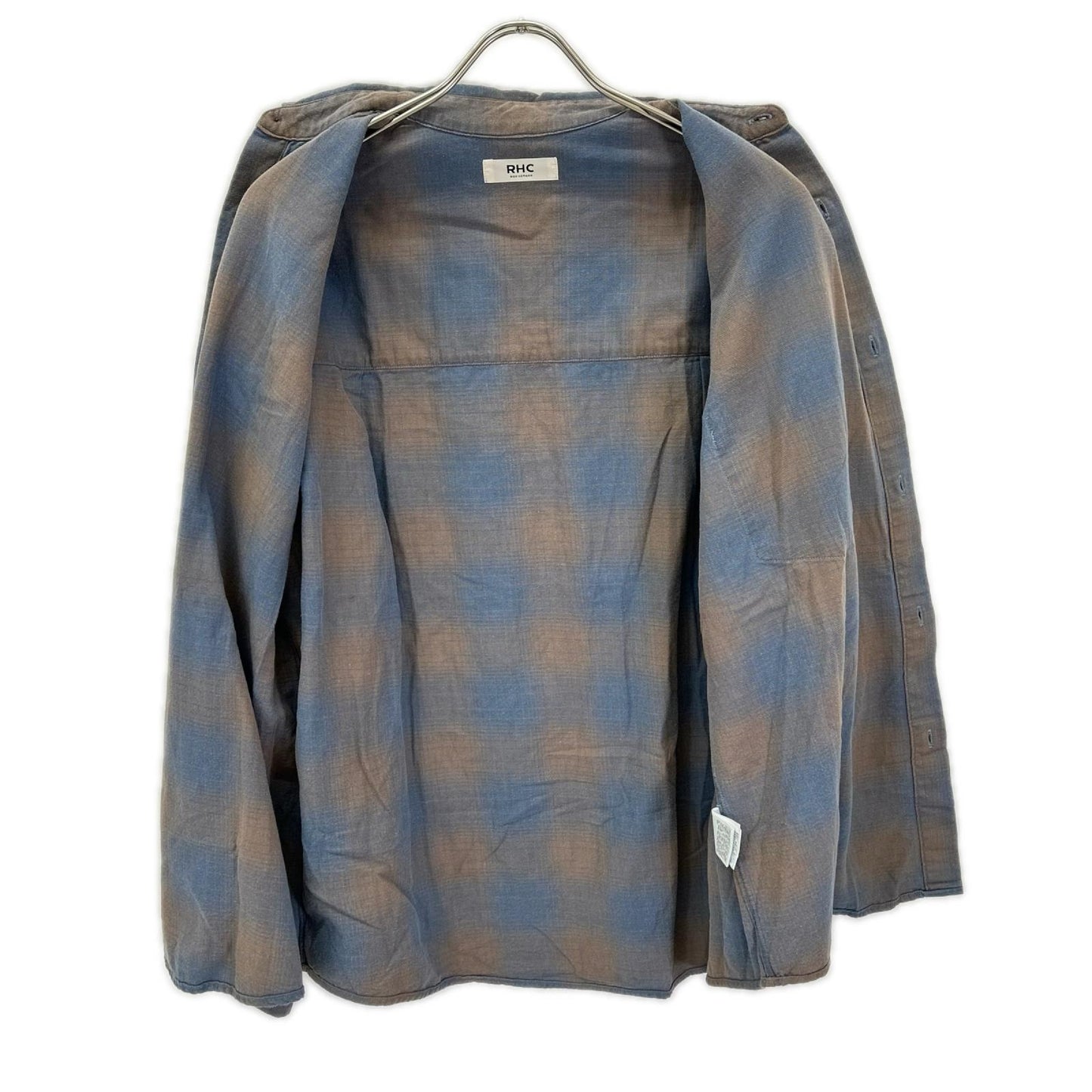RHC Cotton Ombre Check Shirt Blue/Brown Size S