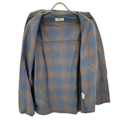 RHC Cotton Ombre Check Shirt Blue/Brown Size S