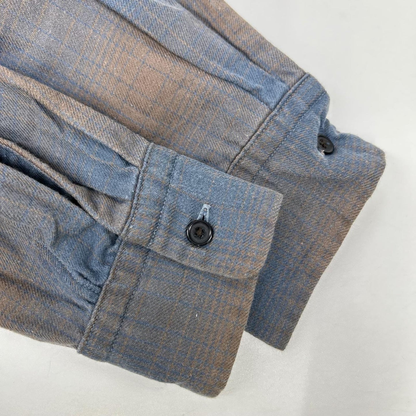 RHC Cotton Ombre Check Shirt Blue/Brown Size S