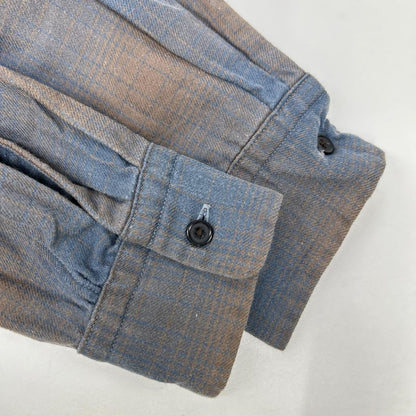 RHC Cotton Ombre Check Shirt Blue/Brown Size S