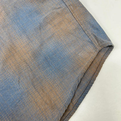 RHC Cotton Ombre Check Shirt Blue/Brown Size S