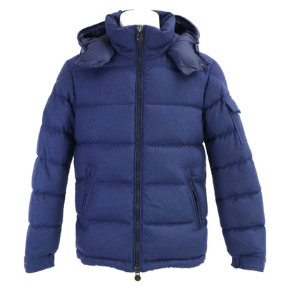 MONCLER MONTGENEVRE Wool Hooded Down Jacket Navy Size 1