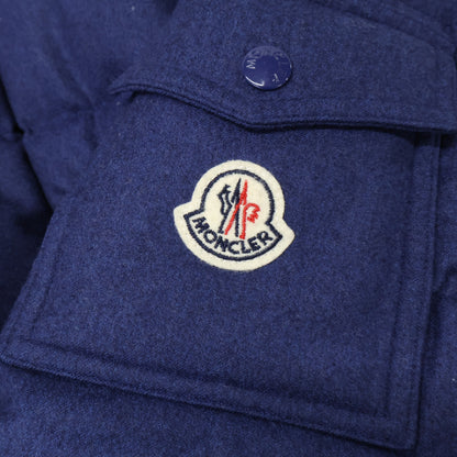 MONCLER MONTGENEVRE Wool Hooded Down Jacket Navy Size 1