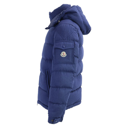 MONCLER MONTGENEVRE Wool Hooded Down Jacket Navy Size 1