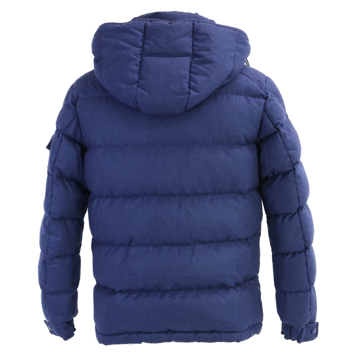 MONCLER MONTGENEVRE Wool Hooded Down Jacket Navy Size 1