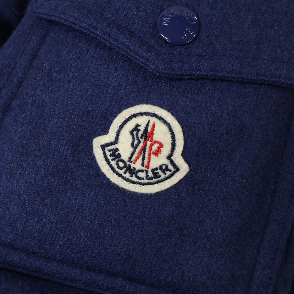 MONCLER MONTGENEVRE Wool Hooded Down Jacket Navy Size 1