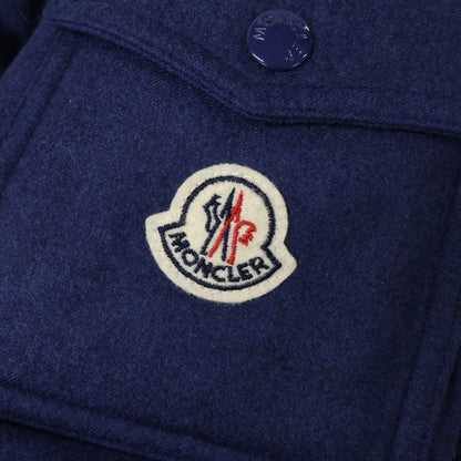 MONCLER MONTGENEVRE Wool Hooded Down Jacket Navy Size 1