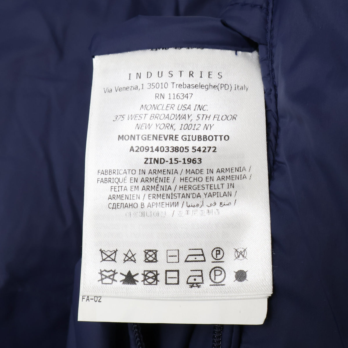 MONCLER MONTGENEVRE Wool Hooded Down Jacket Navy Size 1