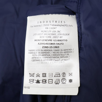 MONCLER MONTGENEVRE Wool Hooded Down Jacket Navy Size 1