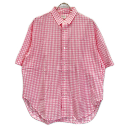 BLAMINK Pink x White Cotton Gingham Sleeve Shirt Size 48