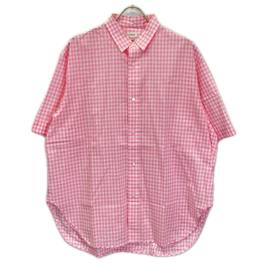 BLAMINK Pink x White Cotton Gingham Sleeve Shirt Size 48
