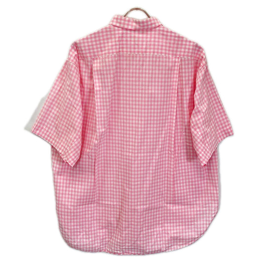 BLAMINK Pink x White Cotton Gingham Sleeve Shirt Size 48