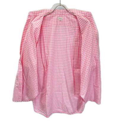 BLAMINK Pink x White Cotton Gingham Sleeve Shirt Size 48