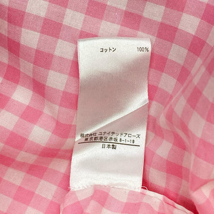 BLAMINK Pink x White Cotton Gingham Sleeve Shirt Size 48