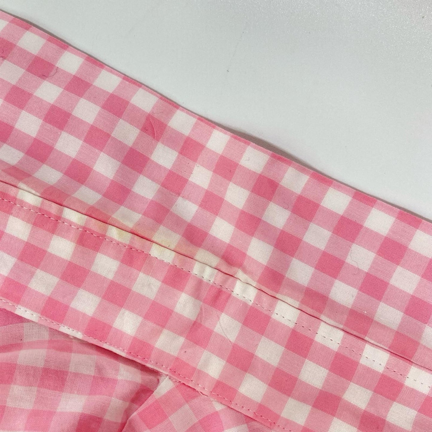 BLAMINK Pink x White Cotton Gingham Sleeve Shirt Size 48