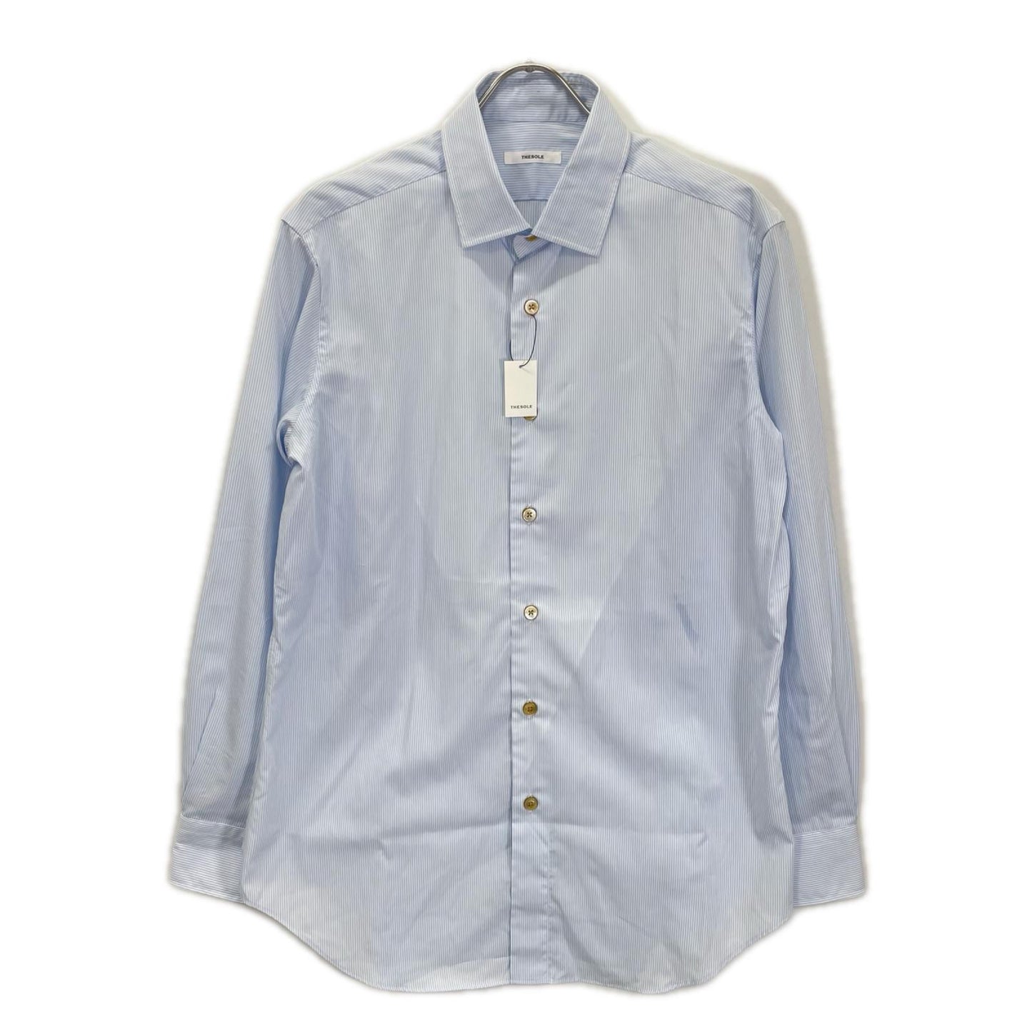 THE SOLE Cotton Striped Long Sleeve Shirt Blue Size 41