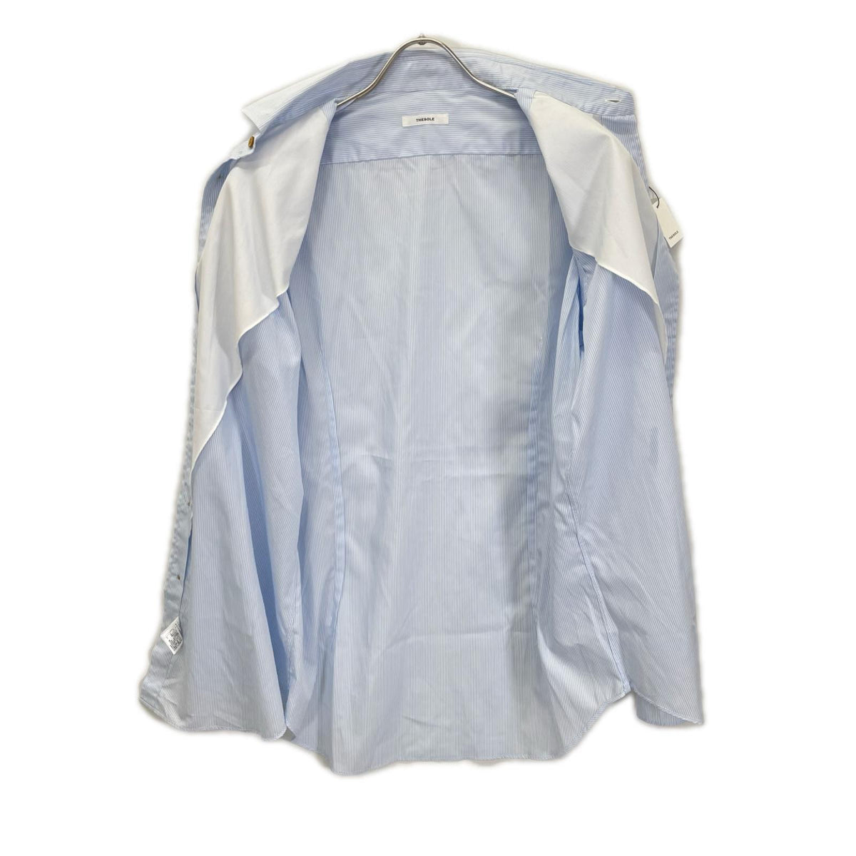 THE SOLE Cotton Striped Long Sleeve Shirt Blue Size 41