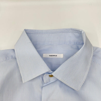 THE SOLE Cotton Striped Long Sleeve Shirt Blue Size 41