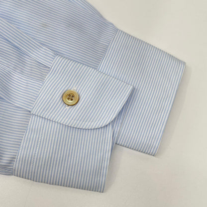 THE SOLE Cotton Striped Long Sleeve Shirt Blue Size 41