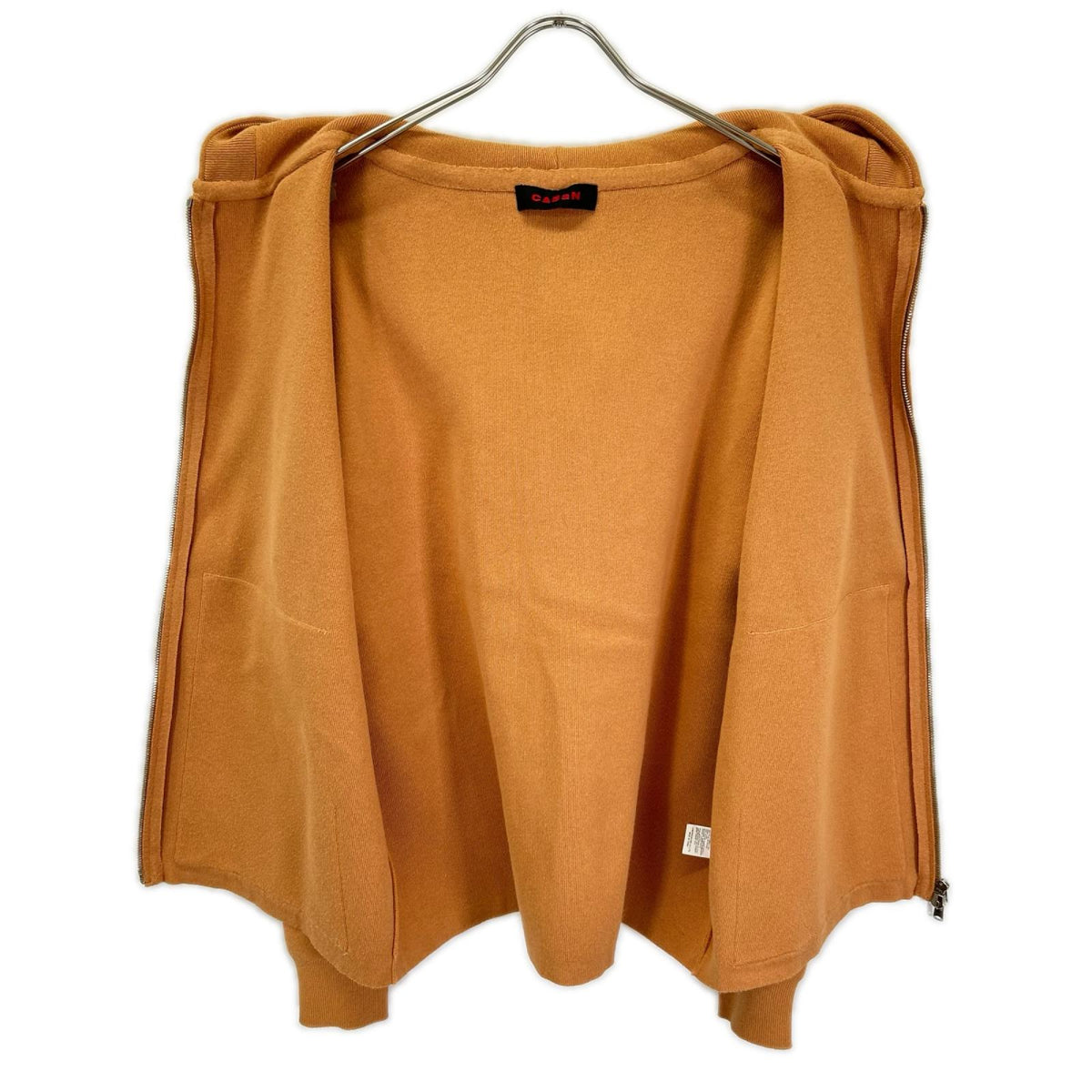 CABaN Cotton Cashmere Blend Zip Up Camel Brown Size M