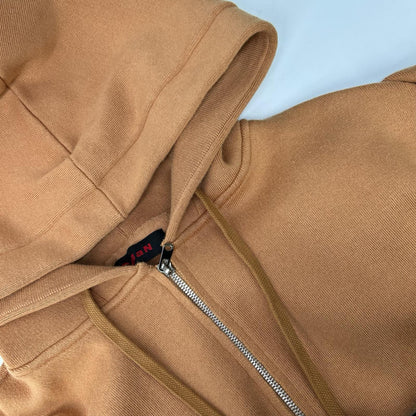CABaN Cotton Cashmere Blend Zip Up Camel Brown Size M