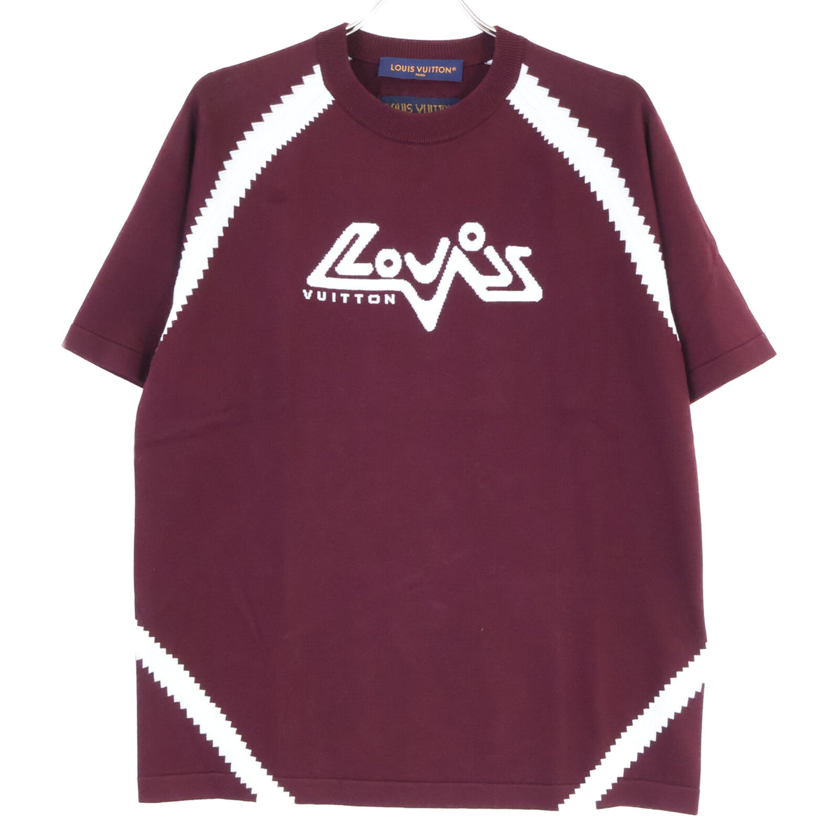 AUQ LOUIS VUITTON 23AW Intarsia Sweater Bordeaux Size S