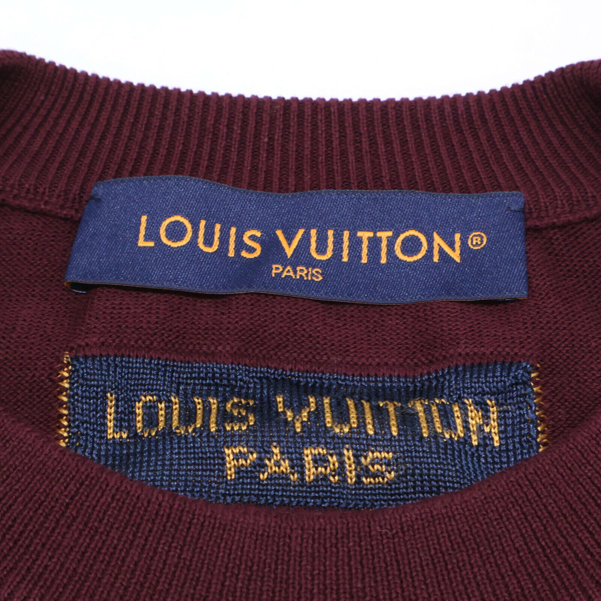 AUQ LOUIS VUITTON 23AW Intarsia Sweater Bordeaux Size S