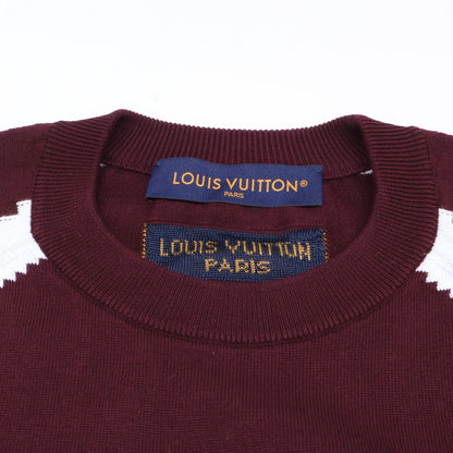 AUQ LOUIS VUITTON 23AW Intarsia Sweater Bordeaux Size S