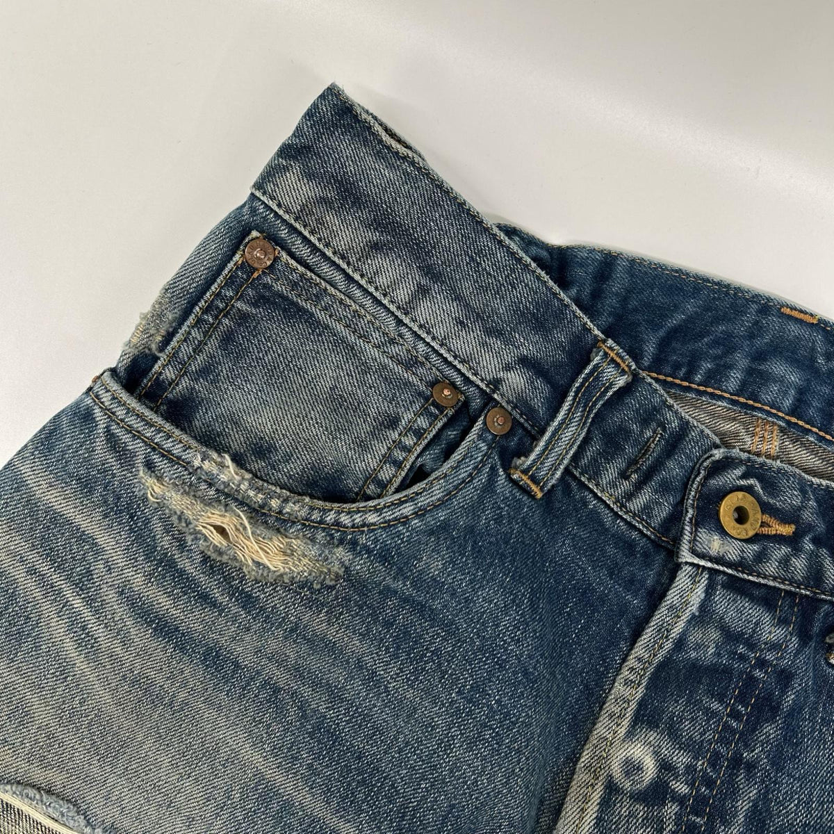 GLADHAND Gladden Selvedge Distressed Jeans Indigo Size 30