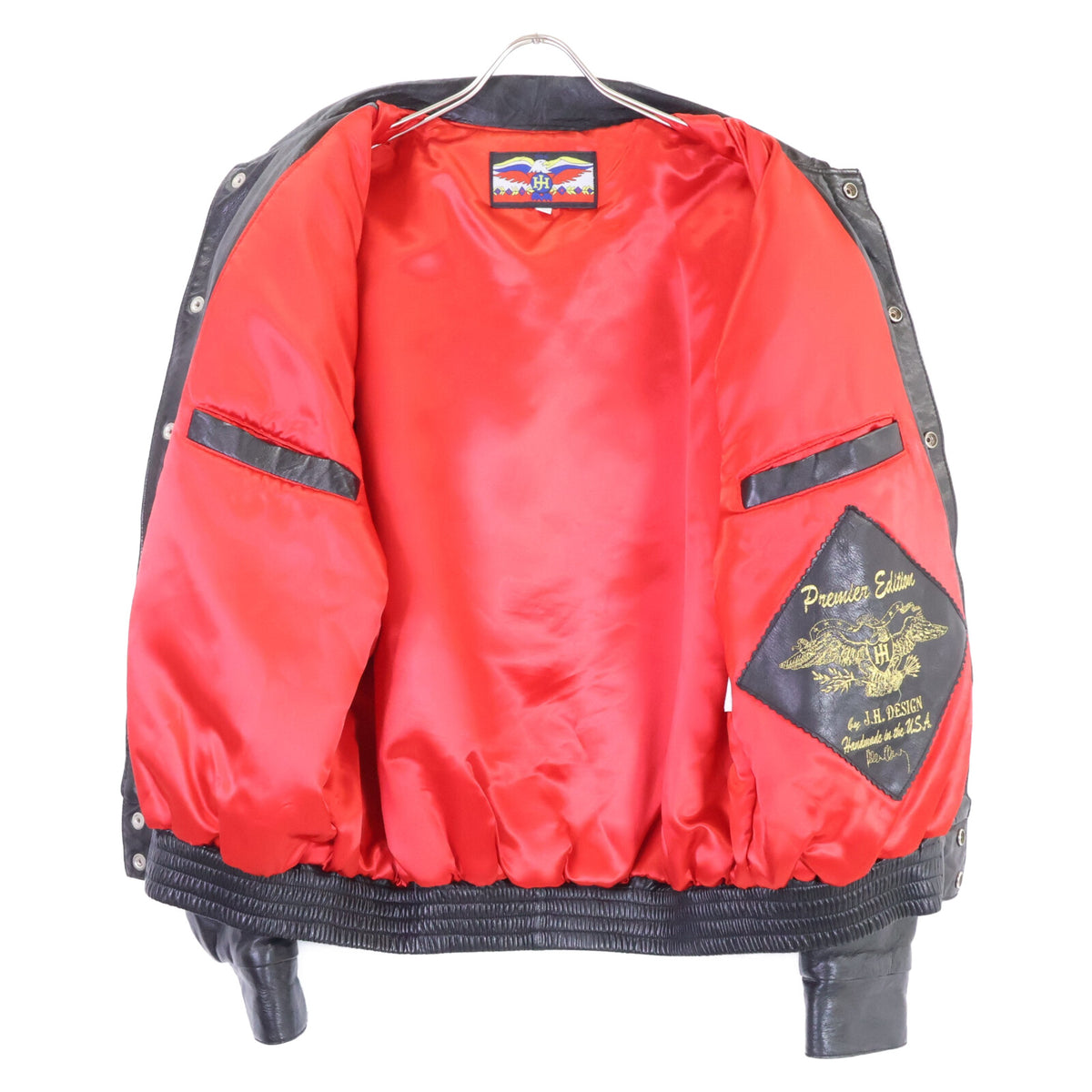 JEFF HAMILTON 90s Bulls Premier Leather Jacket Black Size L